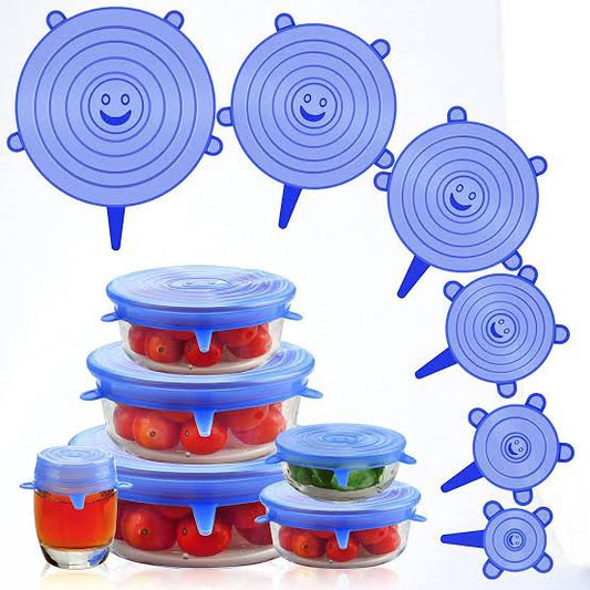 6PCS Silicone Spill Stopper Lid Set