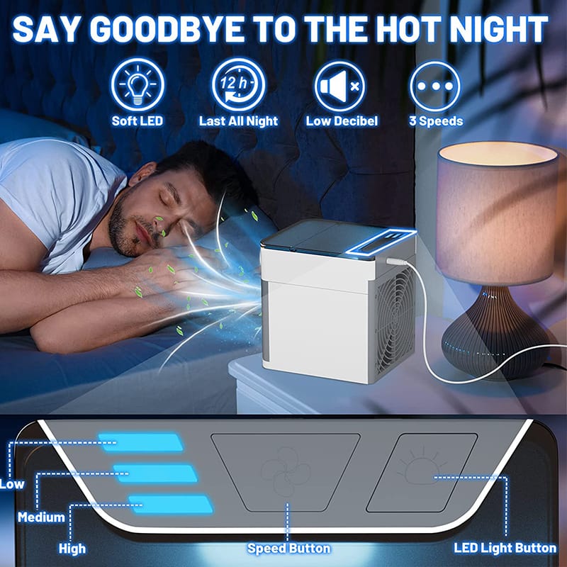 Portable USB Air Cooler Fan & Humidifier
