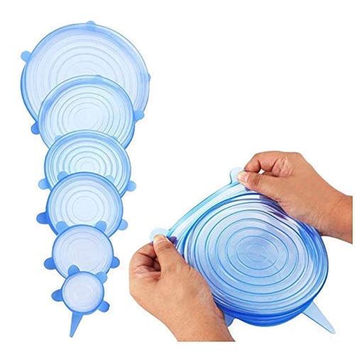 6PCS Silicone Spill Stopper Lid Set