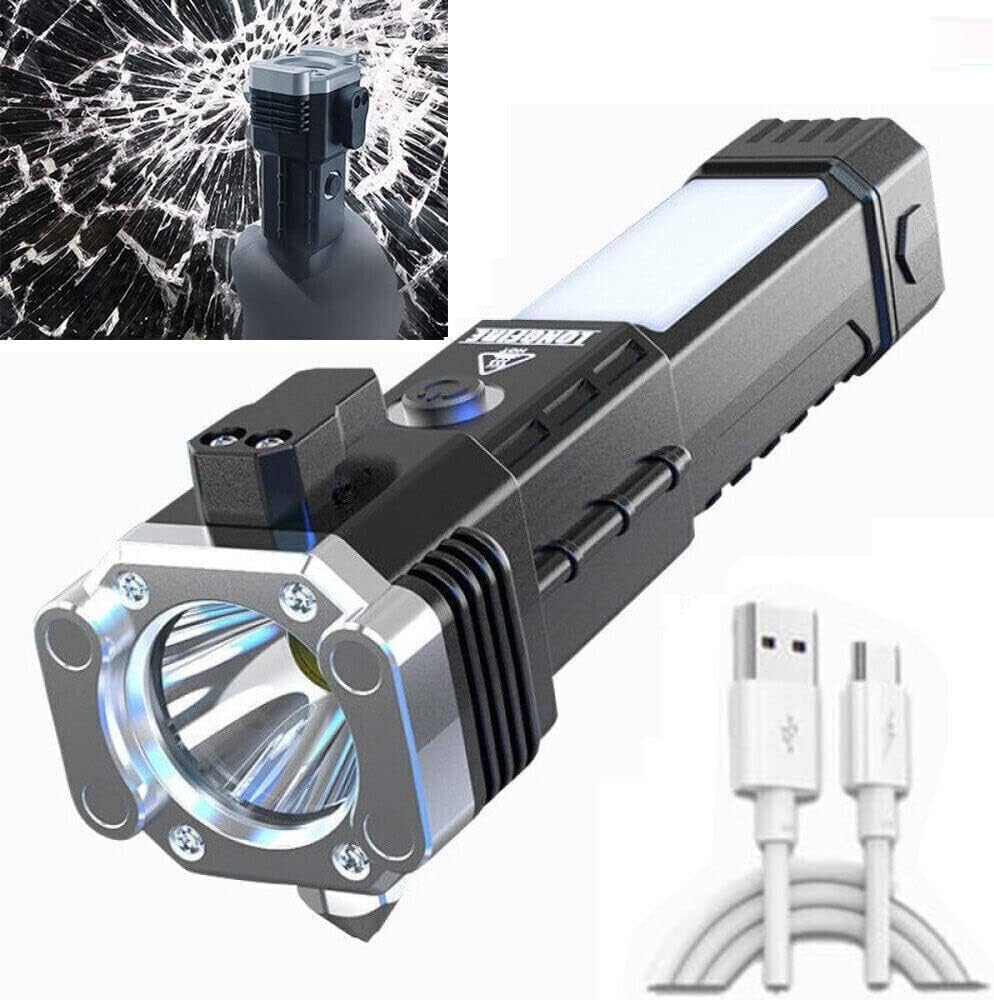 Tactical LED _ZOOM Flashlight -with Hammer