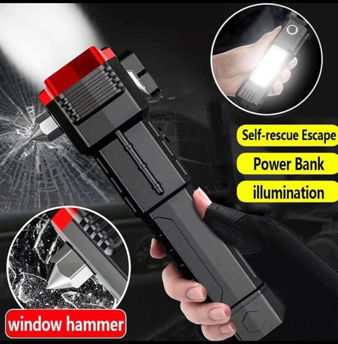 Tactical LED _ZOOM Flashlight -with Hammer