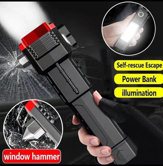 Tactical LED _ZOOM Flashlight -with Hammer