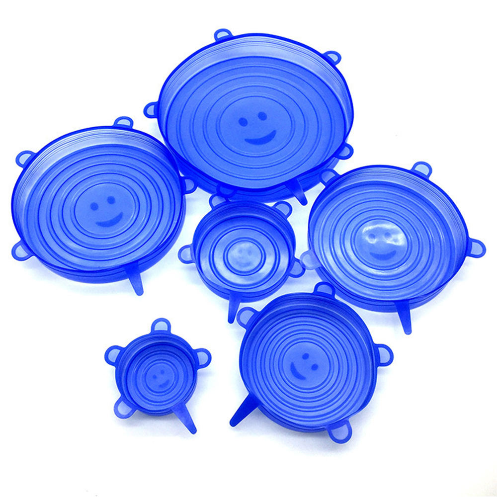 6PCS Silicone Spill Stopper Lid Set