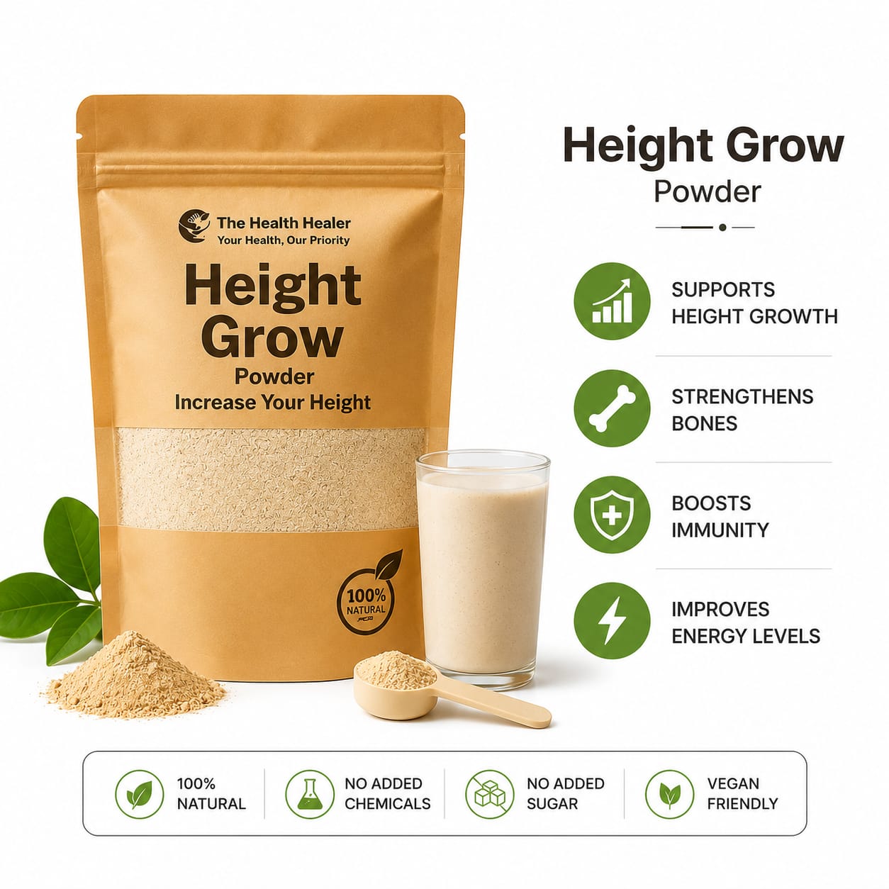 The health Healer Height Grow_ POWDER| Save 66% |  _ 🔥BUY 1 GET 2 FREE🔥